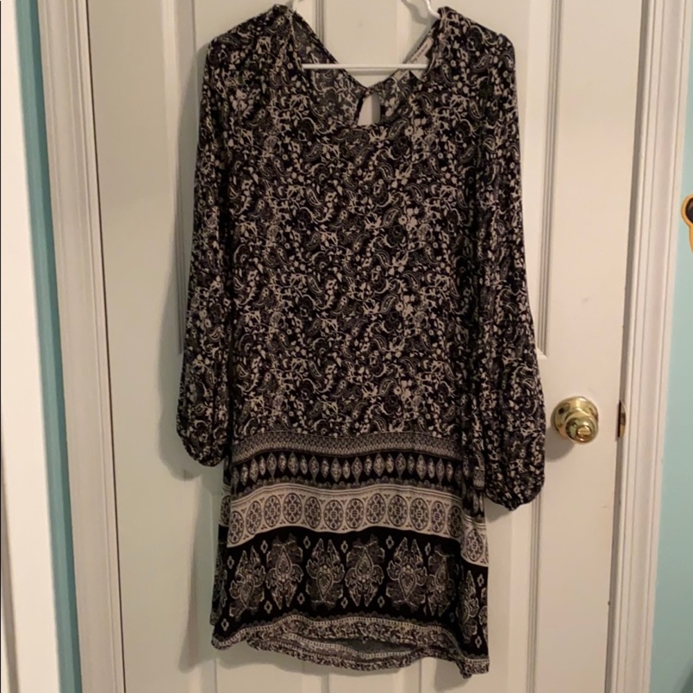 Black patterned dress
